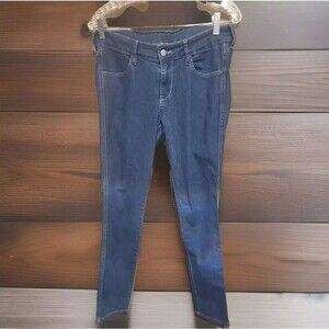 H&M Women’s Jeans 30x32 Straight Stretch Dark Wash Blue Low Rise Denim